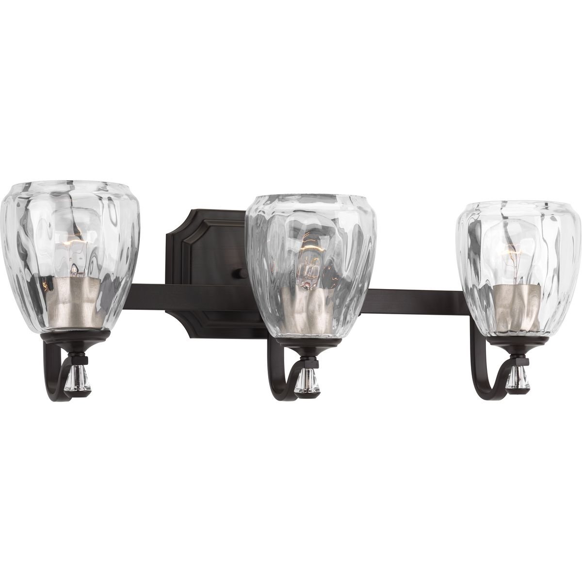 Progress Lighting P300118-020 Anjoux Bath & Vanity Light Fixture in Bronze Finish - Perfect for Bathroom Vanity, Powder Room, and Dressing Area Lighting