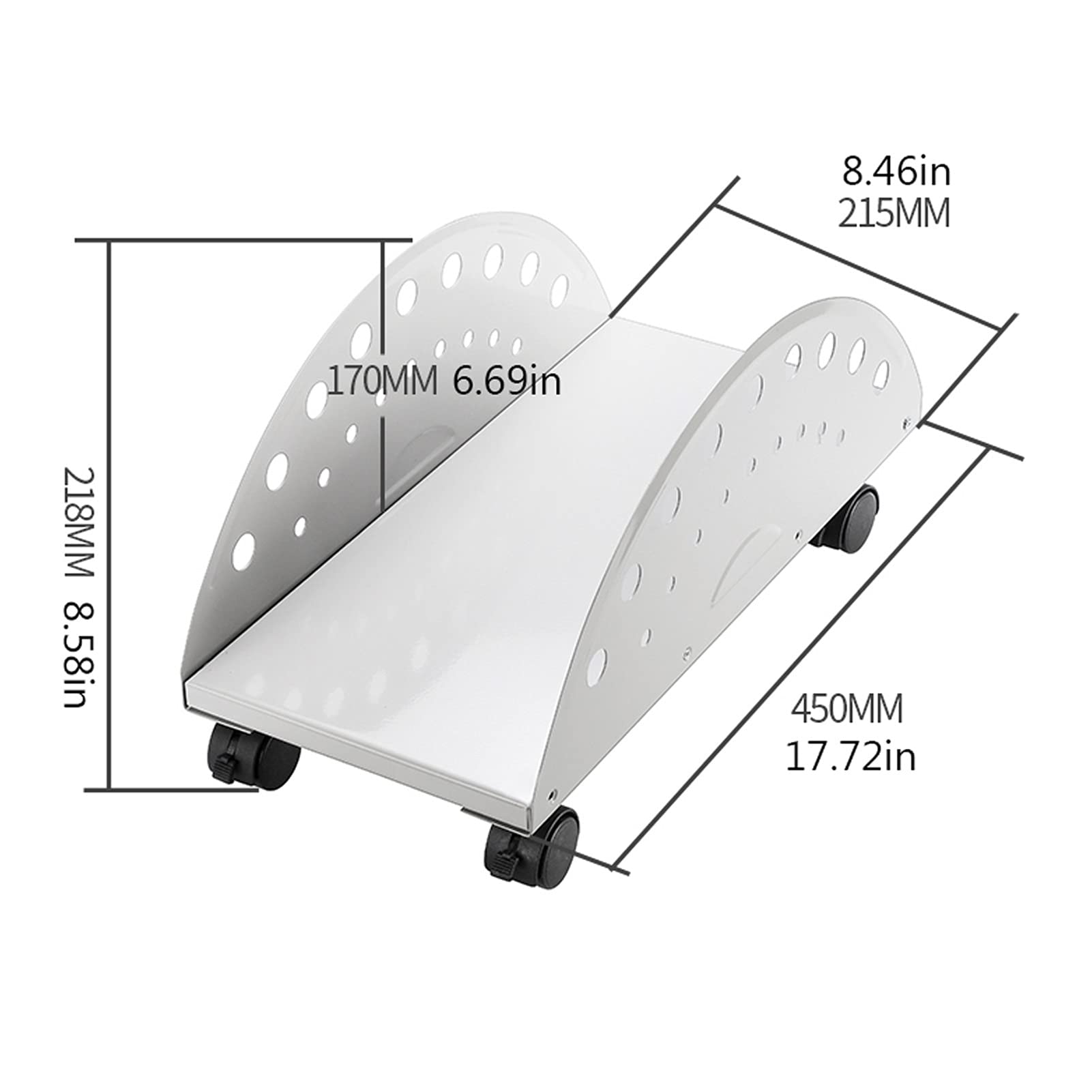 PC Stand with 4 Caster Wheels - Adjustable Computer Tower Stand for CPU Case Protection | Ergonomic PC Case Rack & Host Cart | Perfect for Office, Gaming Setup & Home Workstation Organization