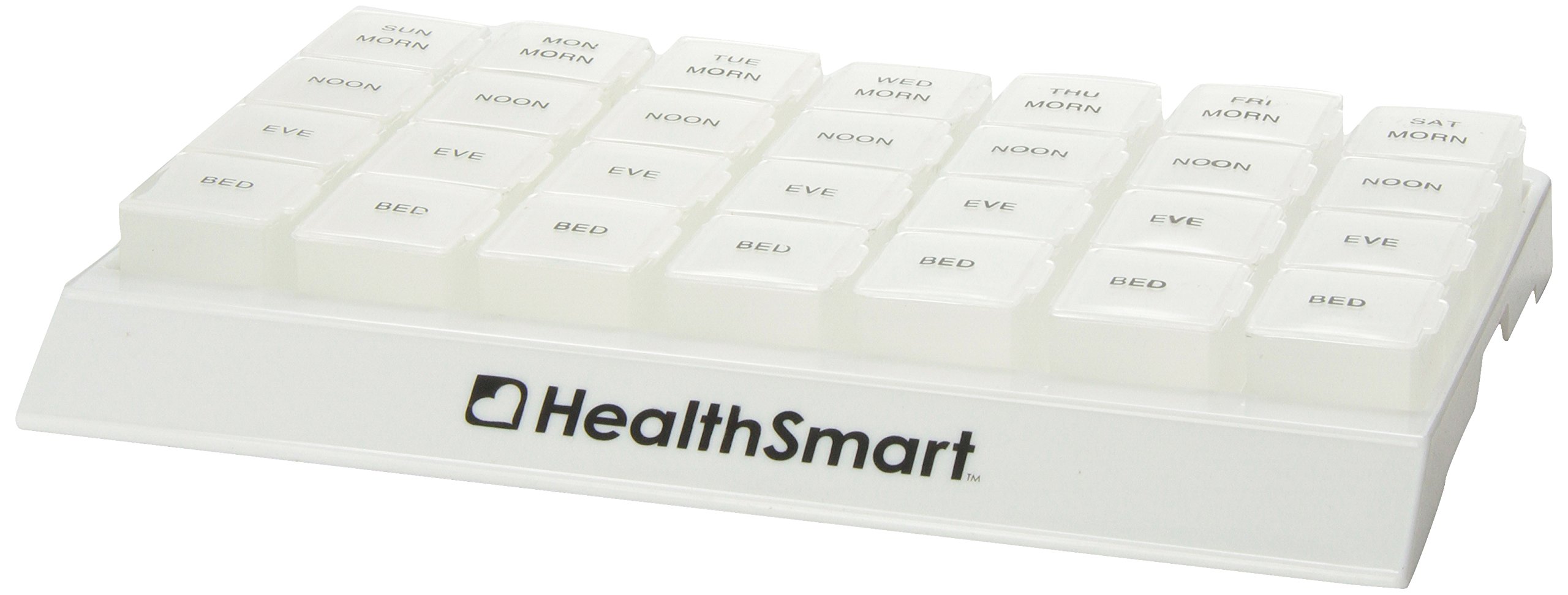 HealthSmart Weekly Pill Organizer - 3 Times Daily Medicine Box for Morning, Noon & Evening - Portable Travel Pill Case with Clear Storage Tray (1-Pack) - Perfect for Home, Office & Travel Medication Management