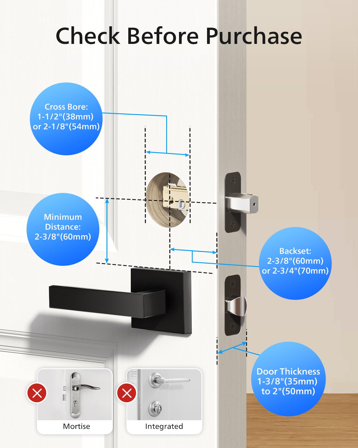 Philips Smart Fingerprint Door Lock Set - Keyless Entry with 2 Lever Handles, Auto Locking, Touchscreen Keypad & Backup Key - Secure Electronic Front Door Lock for Homes & Apartments - Perfect for Modern Smart Home Security & Convenient Keyless Access