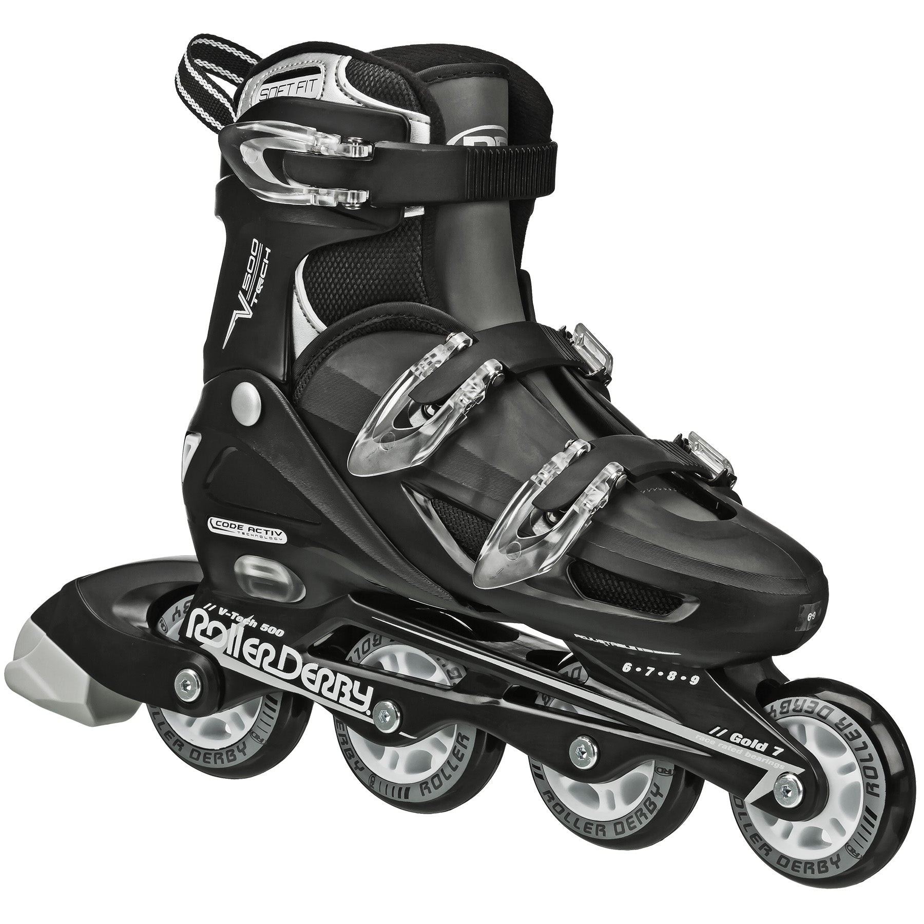 V Tech 500 Adjustable Men's Inline Skates for Adults - Perfect for Outdoor Fitness, Roller Hockey & Urban Skating