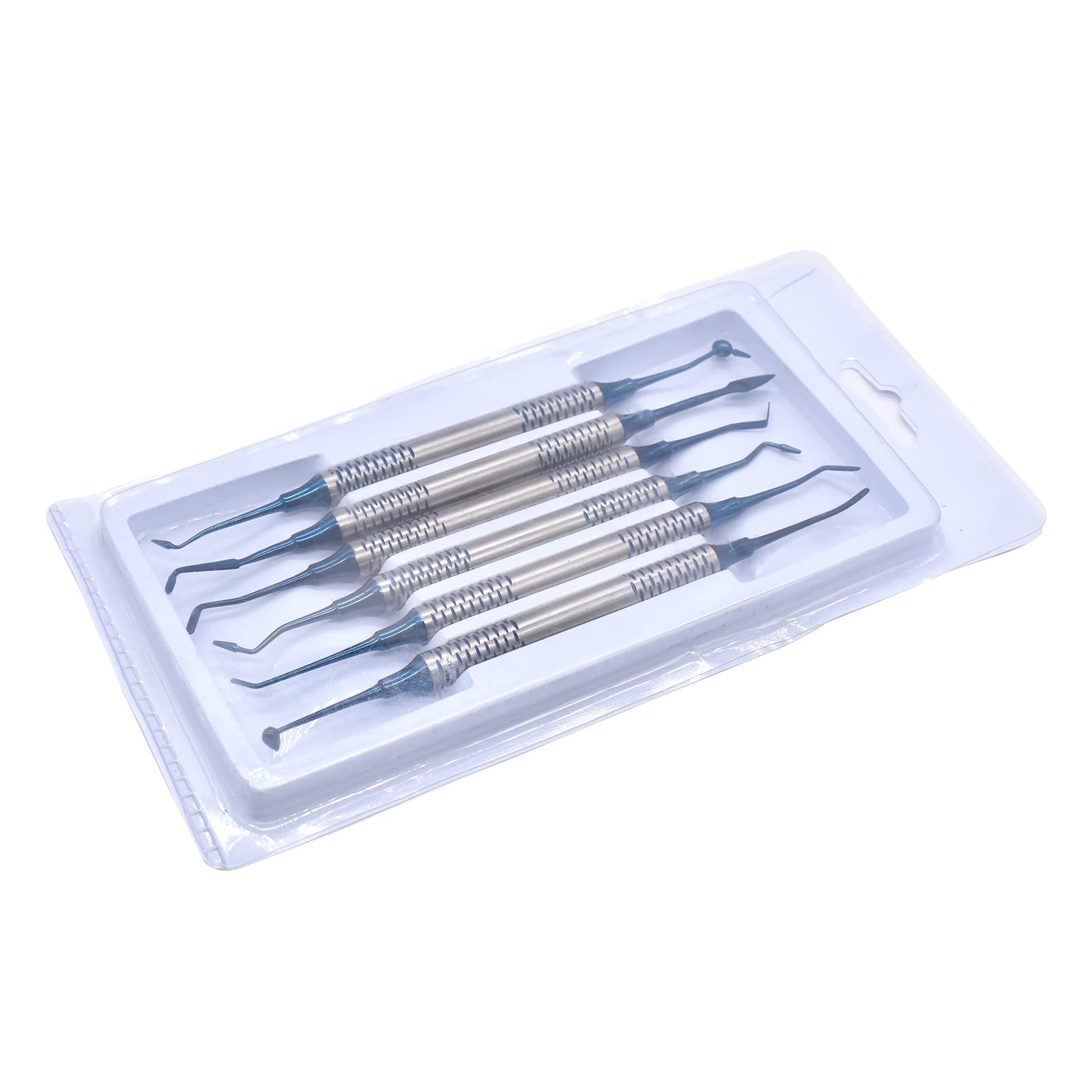6-Piece Dental Resin Filling Kit - Titanium Plated Composite Resin Spatula Set with Thick Handle for Aesthetic Tooth Restoration | Professional Dental Tools for Dentists & DIY Home Repair