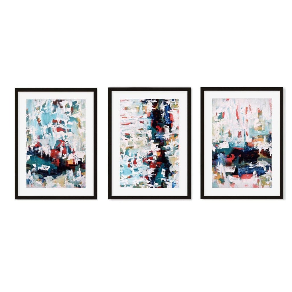 Textured Painted Lines Print Set of 3 - Modern Abstract Wall Art for Living Room, Bedroom & Office Decor