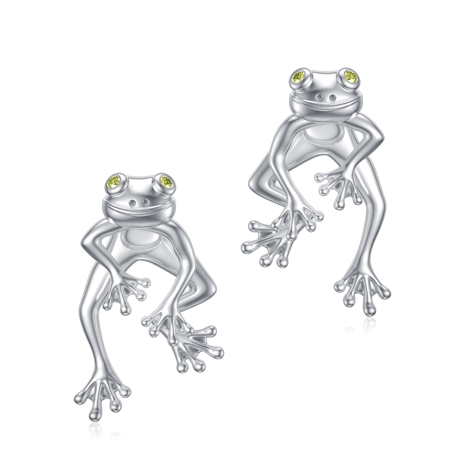 925 Sterling Silver Frog Stud Earrings - Cute & Funny Animal Jewelry for Women | Perfect for Casual Wear, Gifts & Nature Lovers