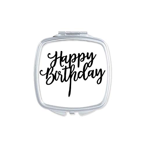 DIYthinker Happy Birthday Gifts - Best Wishes Compact Double Sided Pocket Mirror for Makeup & Travel | Perfect for Handbags, Cosmetics & On-the-Go Touch Ups