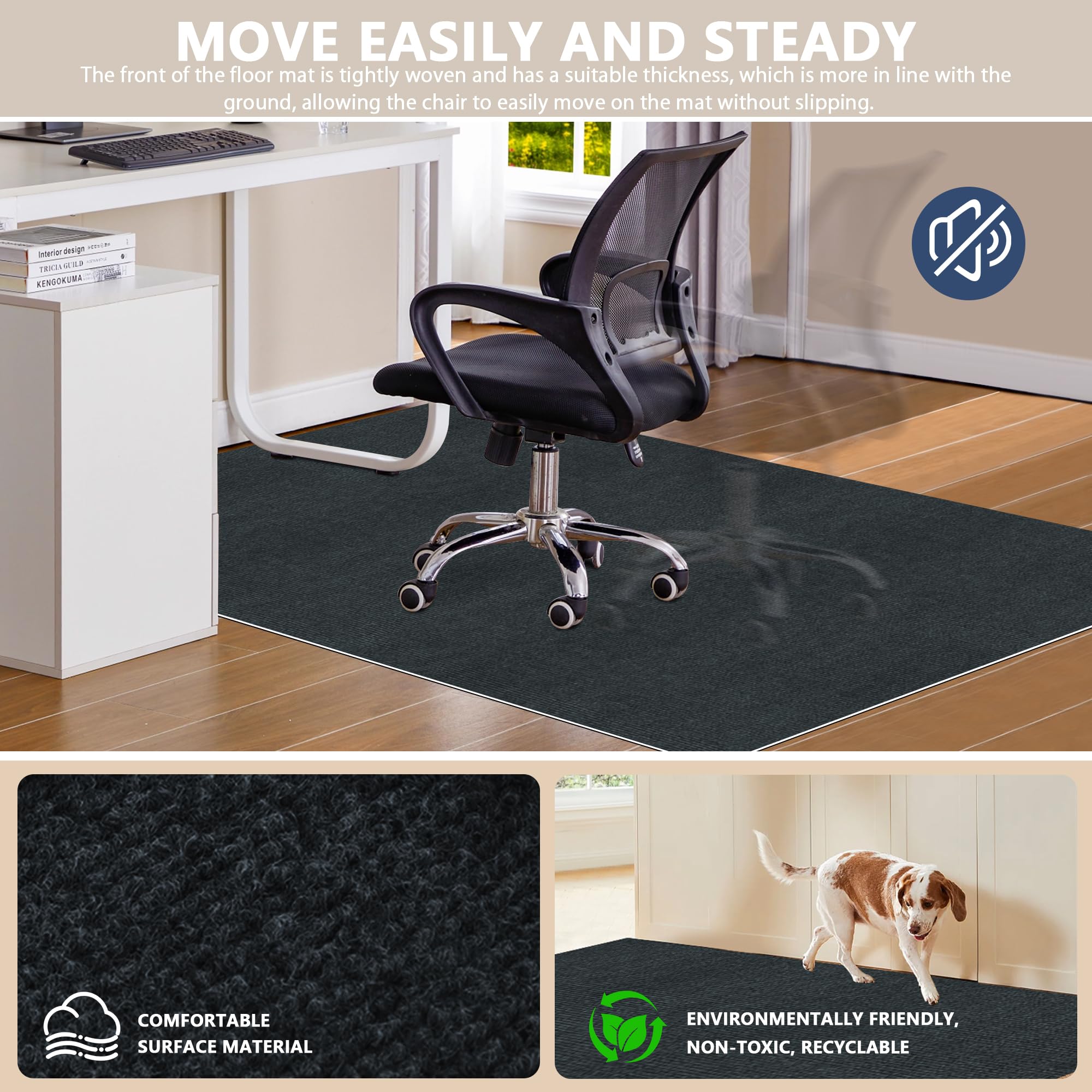Premium Office Chair Mat for Hardwood & Tile Floors - 55