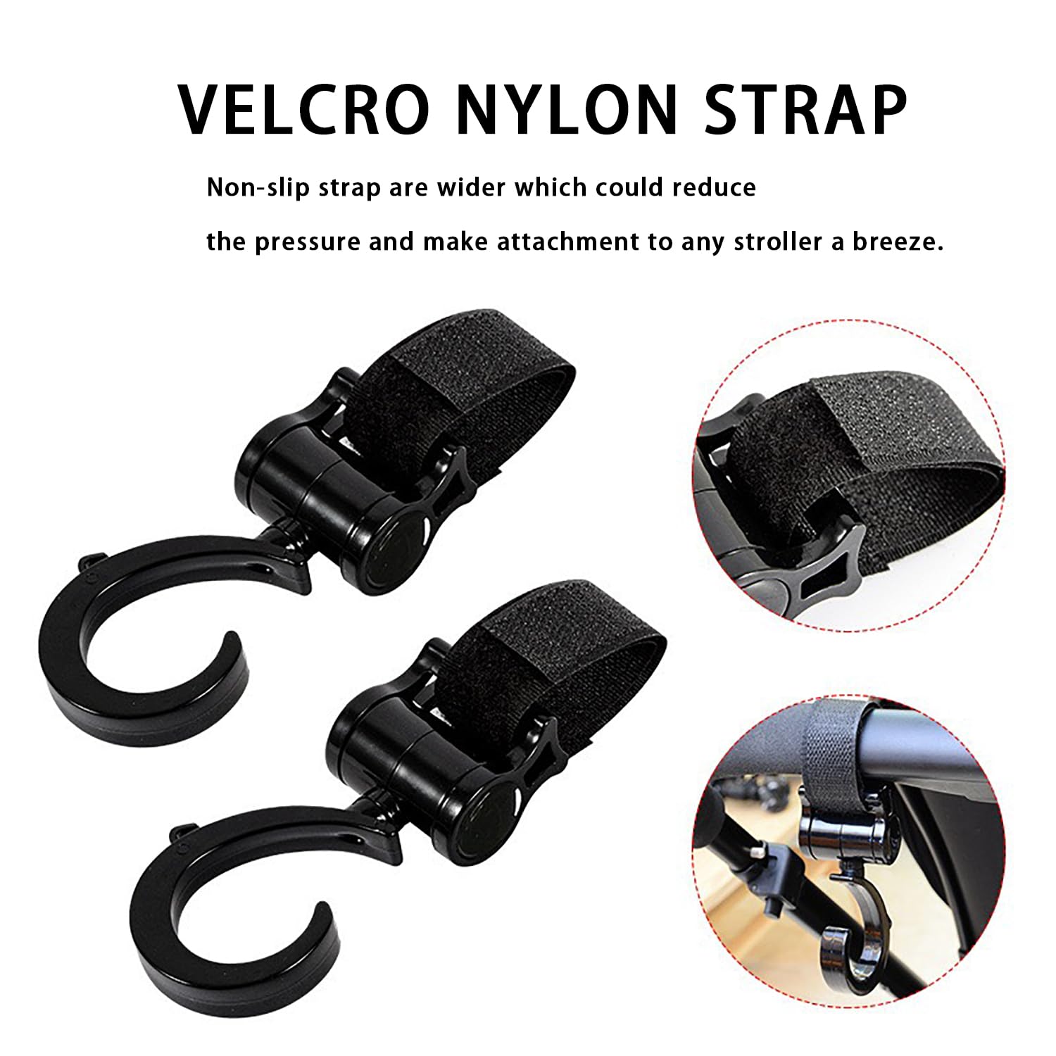 **Atsabdas Stroller Hooks for Bags - 2 Pack | Universal Baby Stroller Accessories for Diaper Bags, Purses & Car Seat Organizers | Durable & Convenient Hanging Hooks for Moms | Perfect for Shopping, Travel & Daily Use**