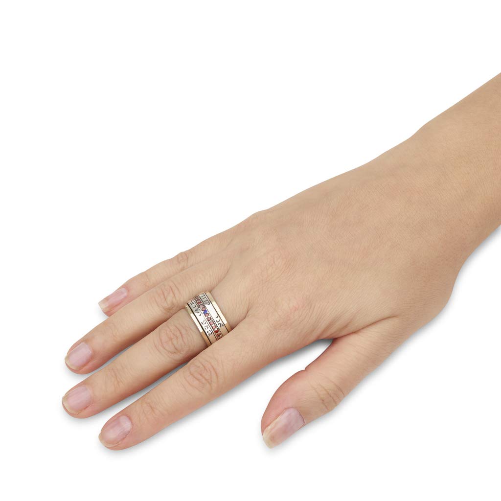 925 Sterling Silver 9k Gold Spinning Ring - Jewish Blessing Ani Ledodi Vedodi Li Shema Israel - 0.43