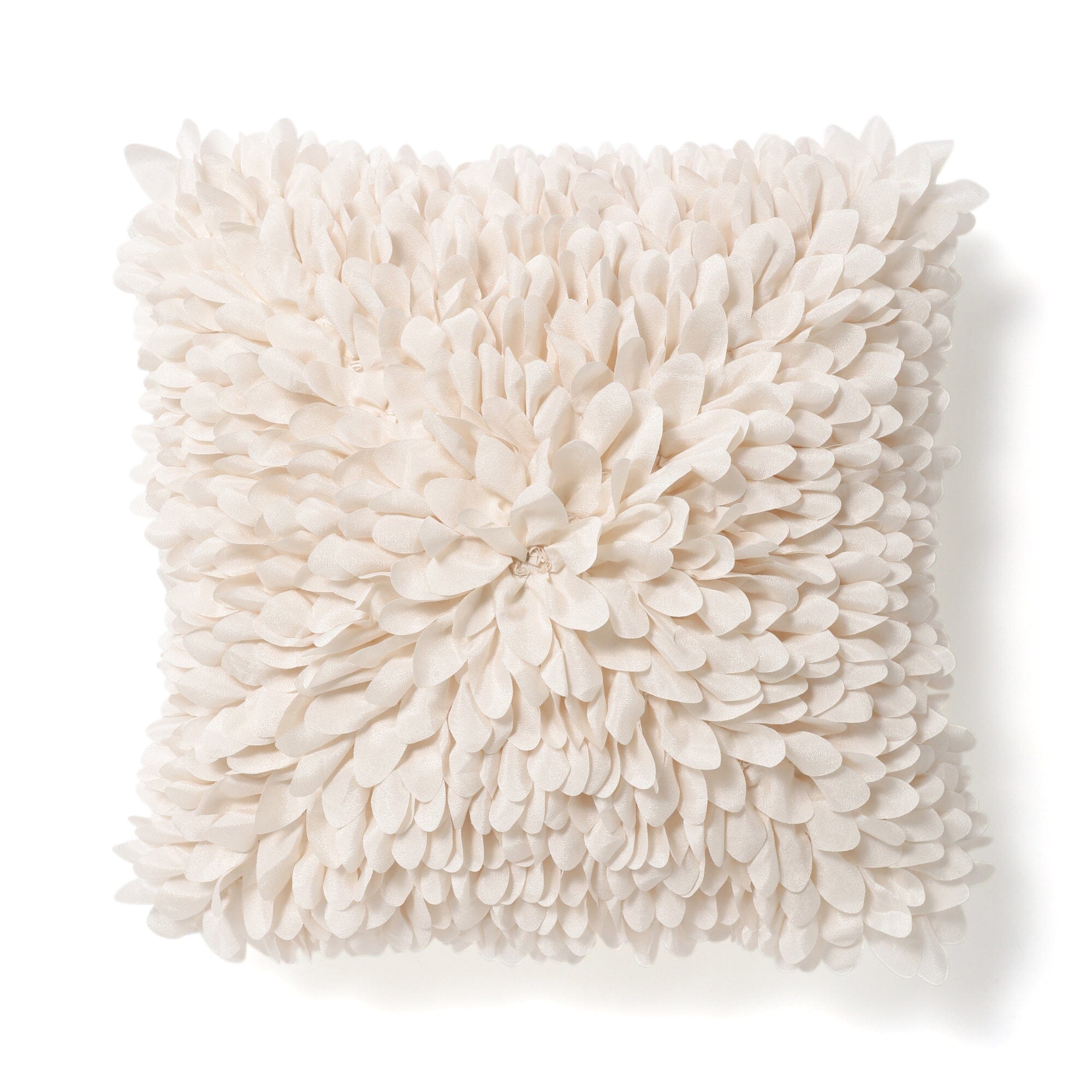 Elegant Ivory Flower Applique Cushion Cover 18x18 Inches - Perfect for Sofa, Bed, Living Room Decor & Home Styling