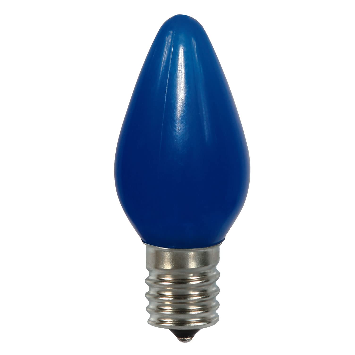 Vickerman 25-Pack C7 Ceramic LED Blue Light Bulbs - Energy Efficient Holiday & Christmas Decorations for Indoor/Outdoor Tree, Home, and Party Lighting