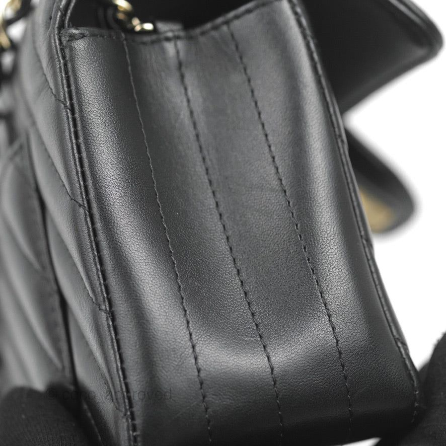 Chanel Chevron Mini Rectangular Flap Bag - Black Lambskin Leather with Gold Hardware | Luxury Crossbody Purse for Women, Perfect for Evening Parties & Date Nights