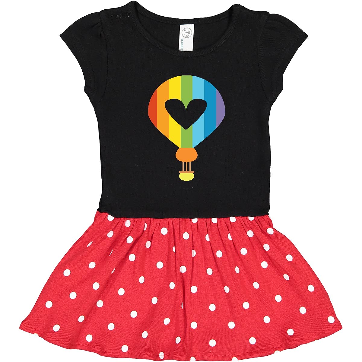 Inktastic Rainbow Hot Air Balloon Toddler Dress - Cute & Colorful Outfit for Girls, Perfect for Birthday Parties, Playdates & Everyday Wear
