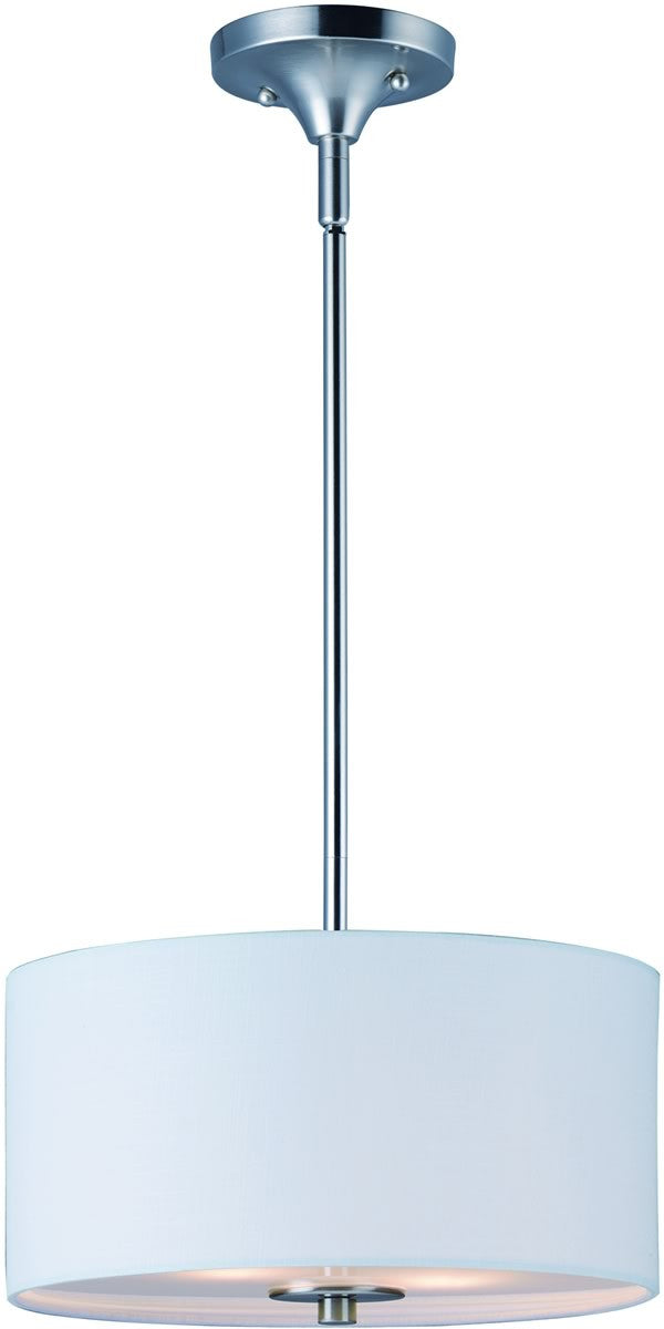 13W Bongo 2-Light Pendant/Semi-Flush Mount Ceiling Light Fixture in Satin Nickel - Perfect for Dining Room, Kitchen Island or Bedroom Lighting