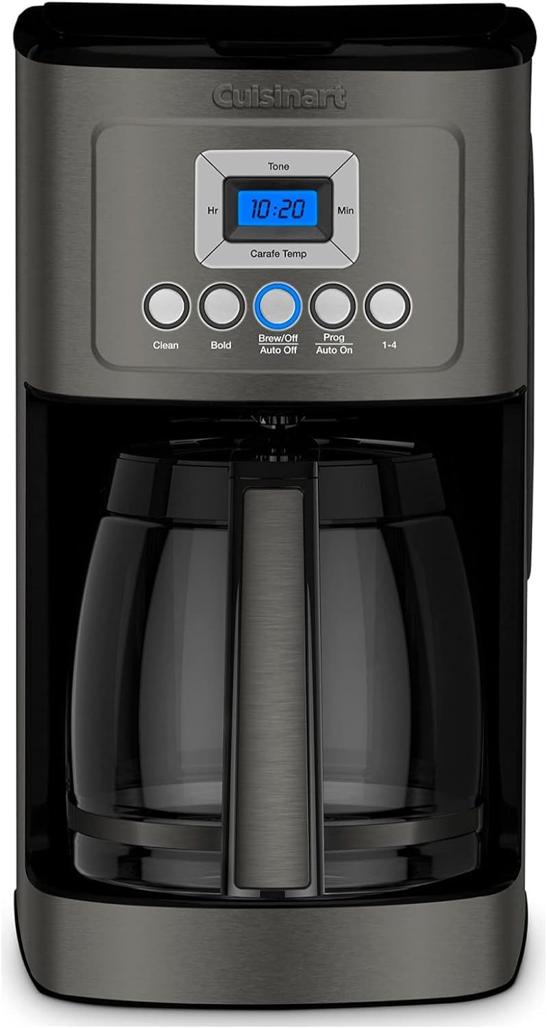 Cuisinart DCC-3200BKSP1 14-Cup Programmable Coffee Maker with PerfectTemp Technology - Black Stainless Steel - Adjustable Brew Strength & 1-4 Cup Setting - Ideal for Home, Office & Entertaining