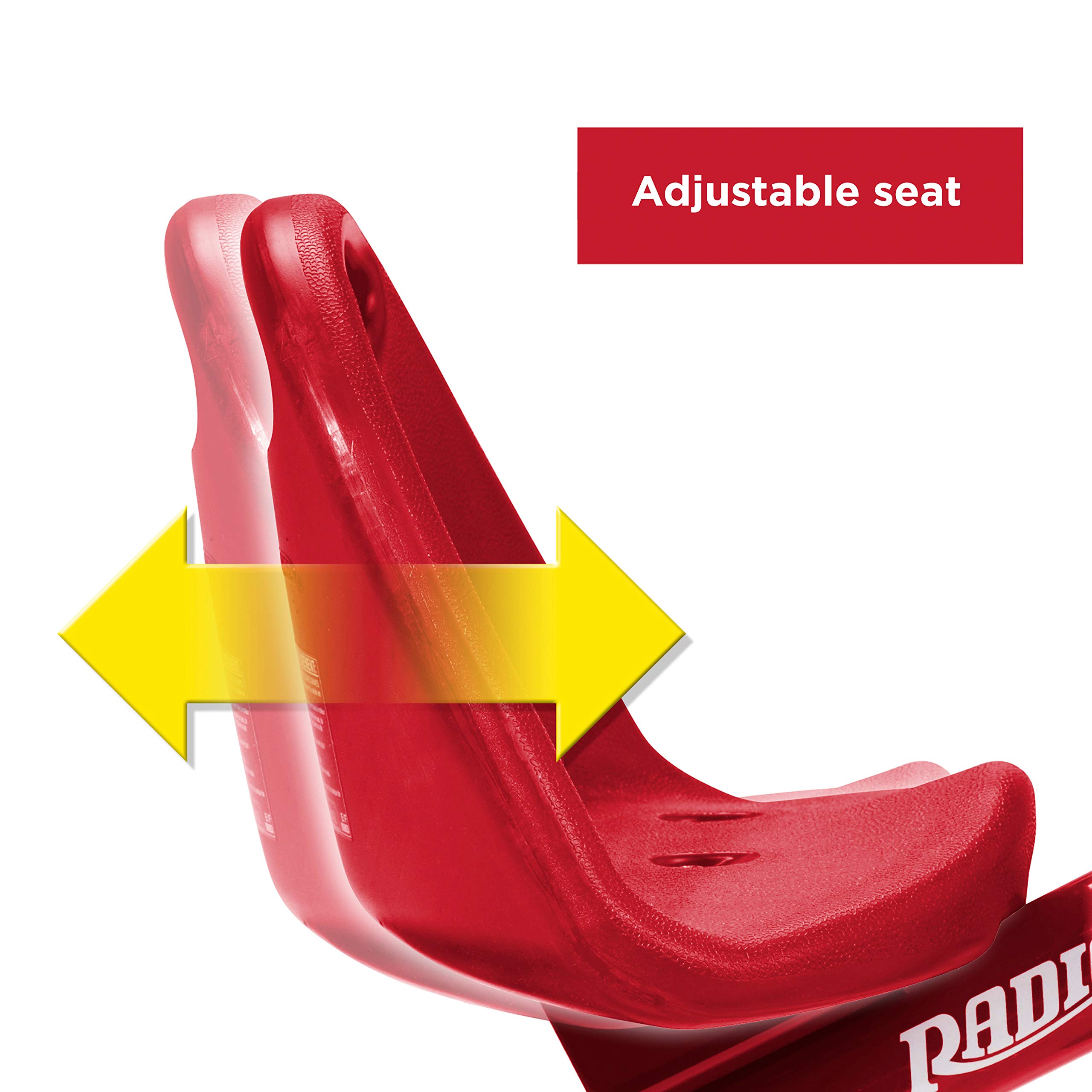 Radio Flyer Deluxe Steer & Stroll Kids Tricycle for Toddlers Age 2-5 | Adjustable Seat & Parent Push Handle | Red Ride-On Toy for Outdoor Play & Learning Balance | Perfect for Park Rides, Backyard Fun & Early Childhood Development