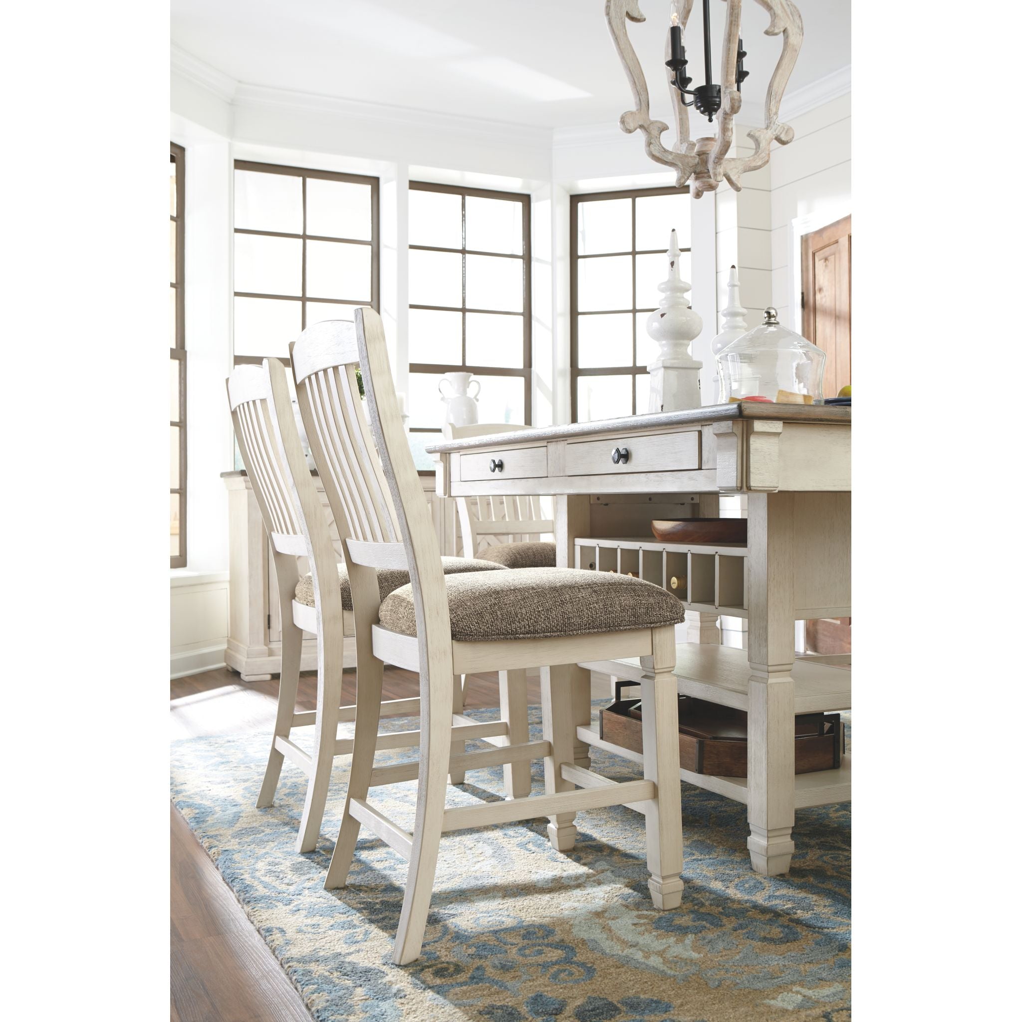 Bolanburg 5-Piece Counter Height Dining Set - Modern Kitchen Table and Stools for Small Spaces - Perfect for Breakfast Nook, Apartment, or Bar Area