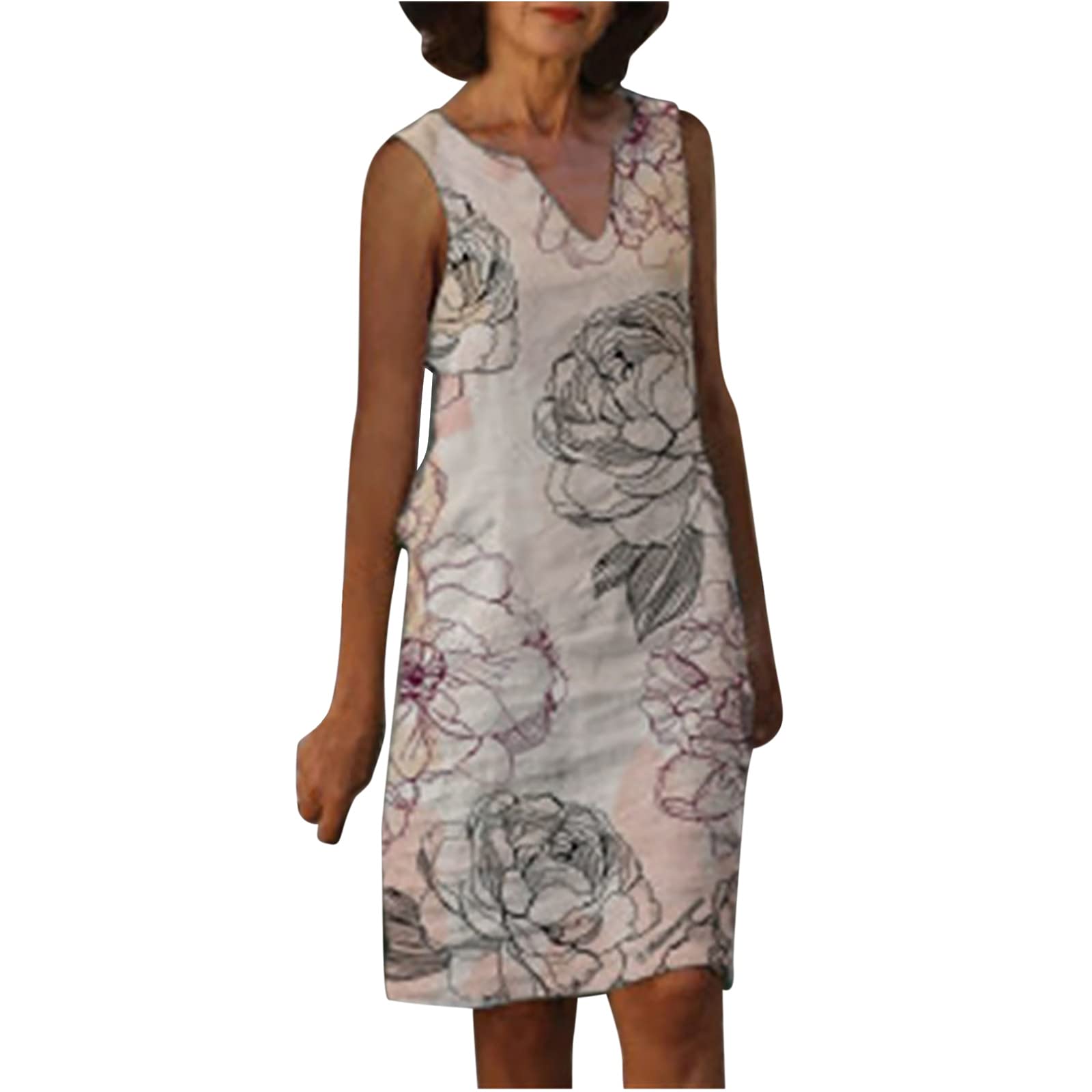 Women's Floral Summer Dresses - Hawaiian Beach Sundress with Pockets, Casual Sleeveless Maxi Dress for Vacation, Pool Party & Tropical Getaway | 2022 Fashion Trend