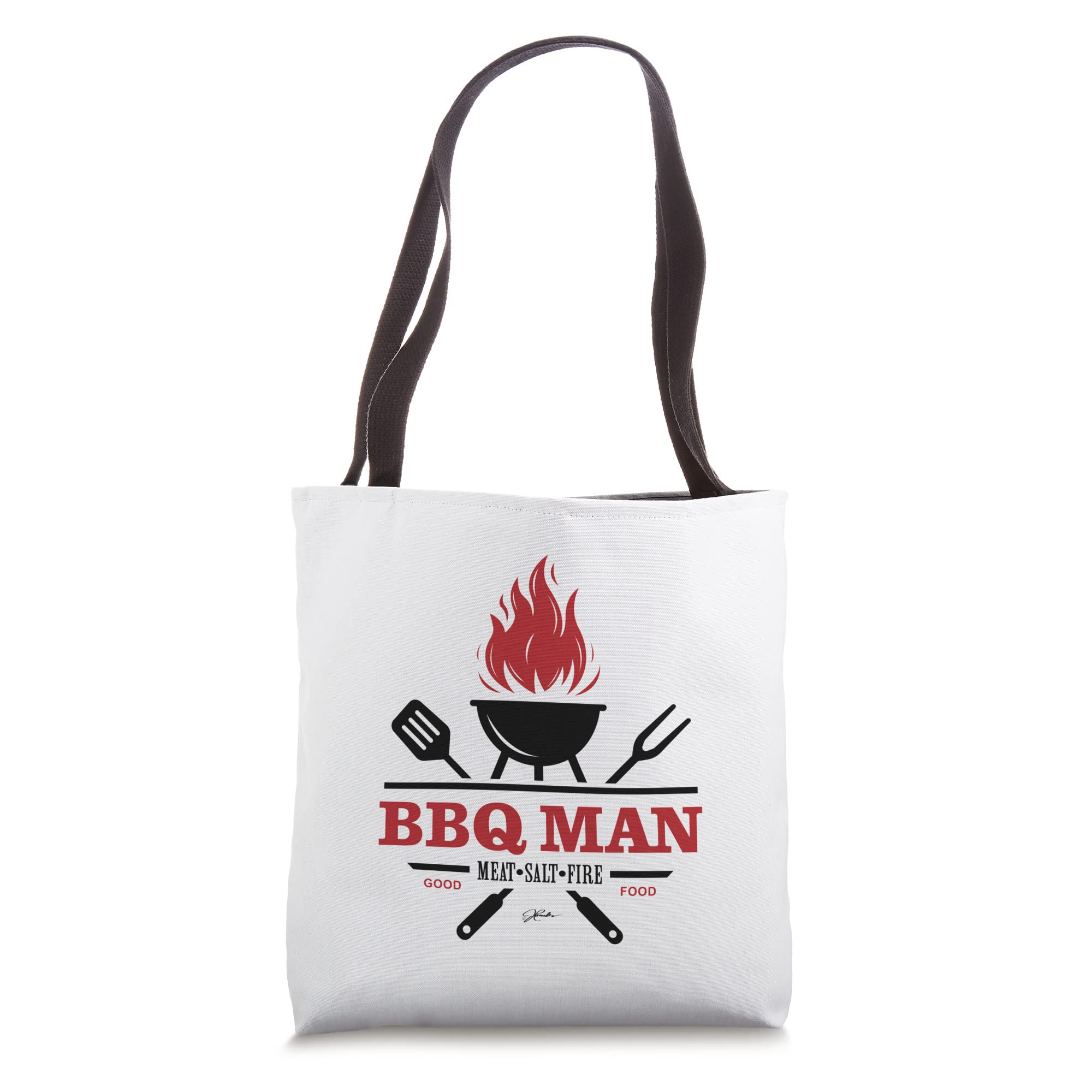 JCombs: Stylish BBQ Man Tote Bag for Men - Durable Canvas Grocery Shopping Bag with Large Capacity - Perfect for Picnics, Beach Trips & Outdoor Adventures