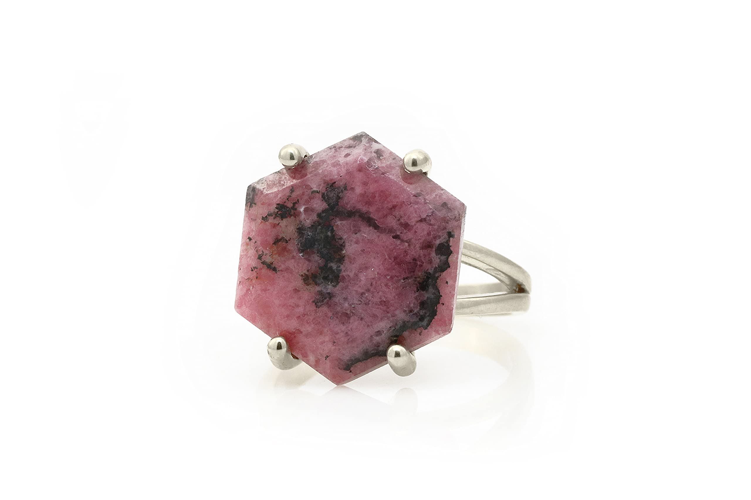Handmade Rhodonite Gemstone Ring - 14K Gold Fashion Statement Jewelry for Women | Elegant Cocktail, Engagement & Wedding Rings | Perfect for Parties, Anniversaries & Special Occasions