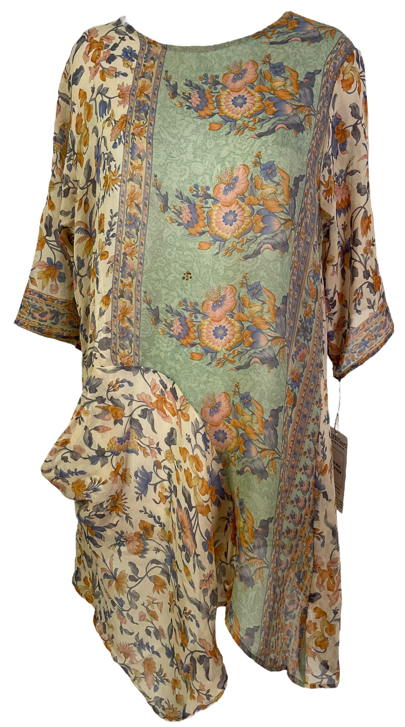 PRCH6043 Wabi Sabi Pure Silk Tunic Dress with Hidden Pockets - Elegant & Comfortable for Casual Wear, Office, and Special Occasions