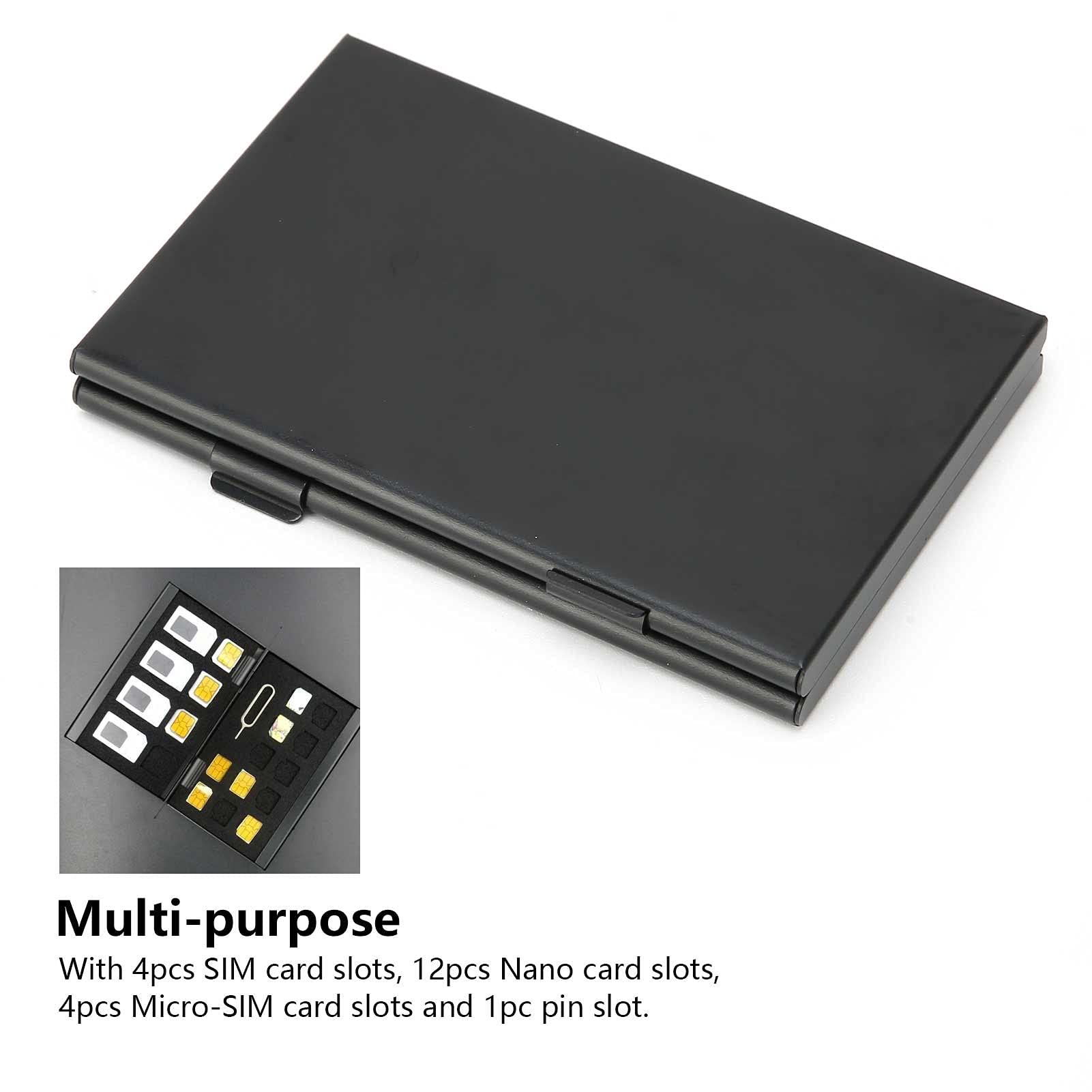 XIASABA SIM Card Holder - Portable Travel Memory Card Storage Case with Pin Slot, Dustproof & Shockproof - Perfect for Travel, Business, and Daily Organization