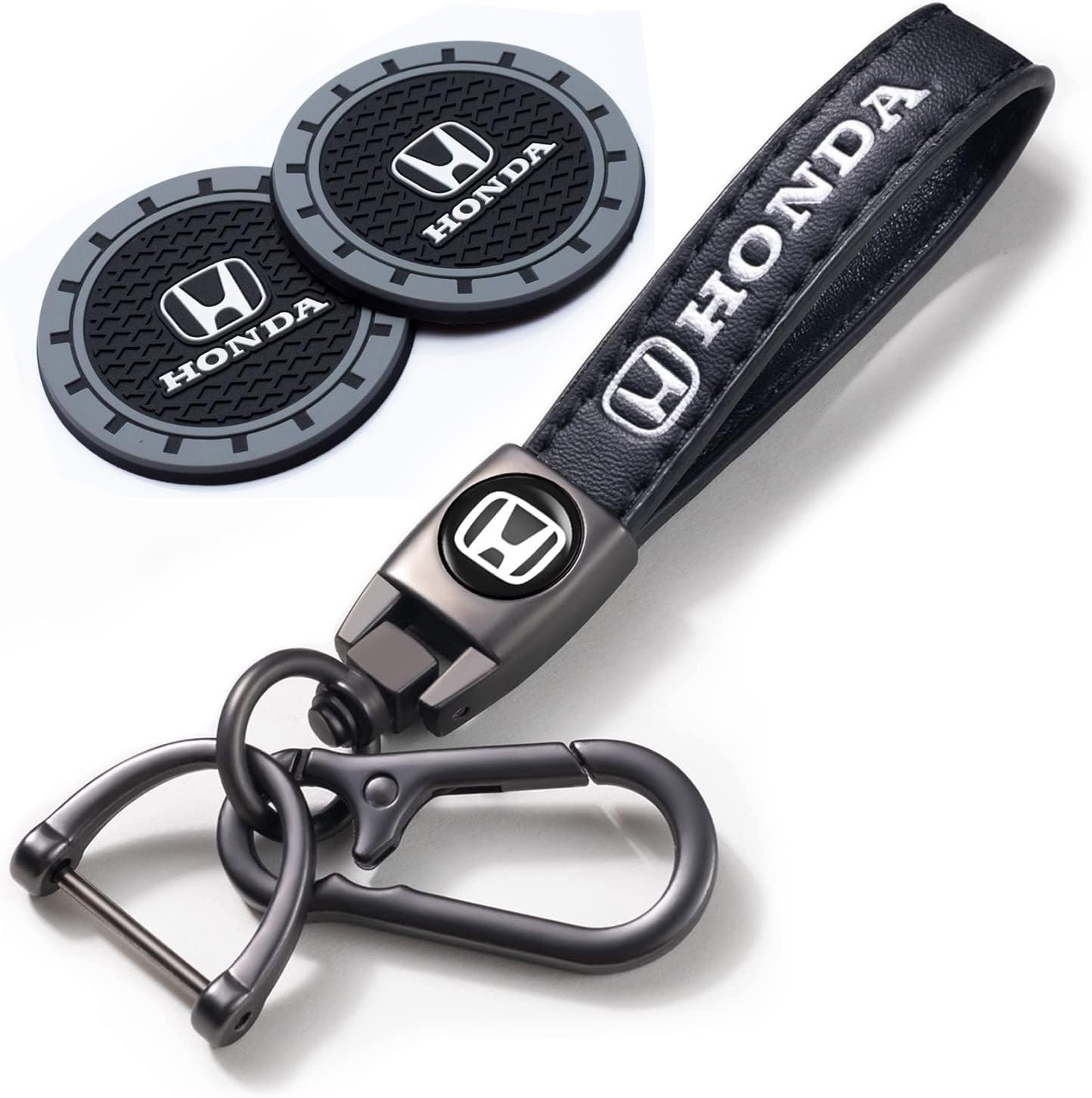 2Pcs Silicone Non-Slip Car Cup Holder Coasters - Universal Fit for Honda Civic 2023, Accord 2007, Pilot, CRV & More | Durable Keychain Keyring Replacement | 2.75 Inch Car Interior Accessories | Perfect for Coffee, Drinks & Preventing Spills While Driving