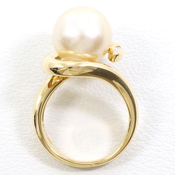 18K Yellow Gold South Sea Pearl Diamond Ring for Women - Elegant Bridal, Engagement & Wedding Jewelry Gift - Perfect for Anniversaries, Parties & Special Occasions