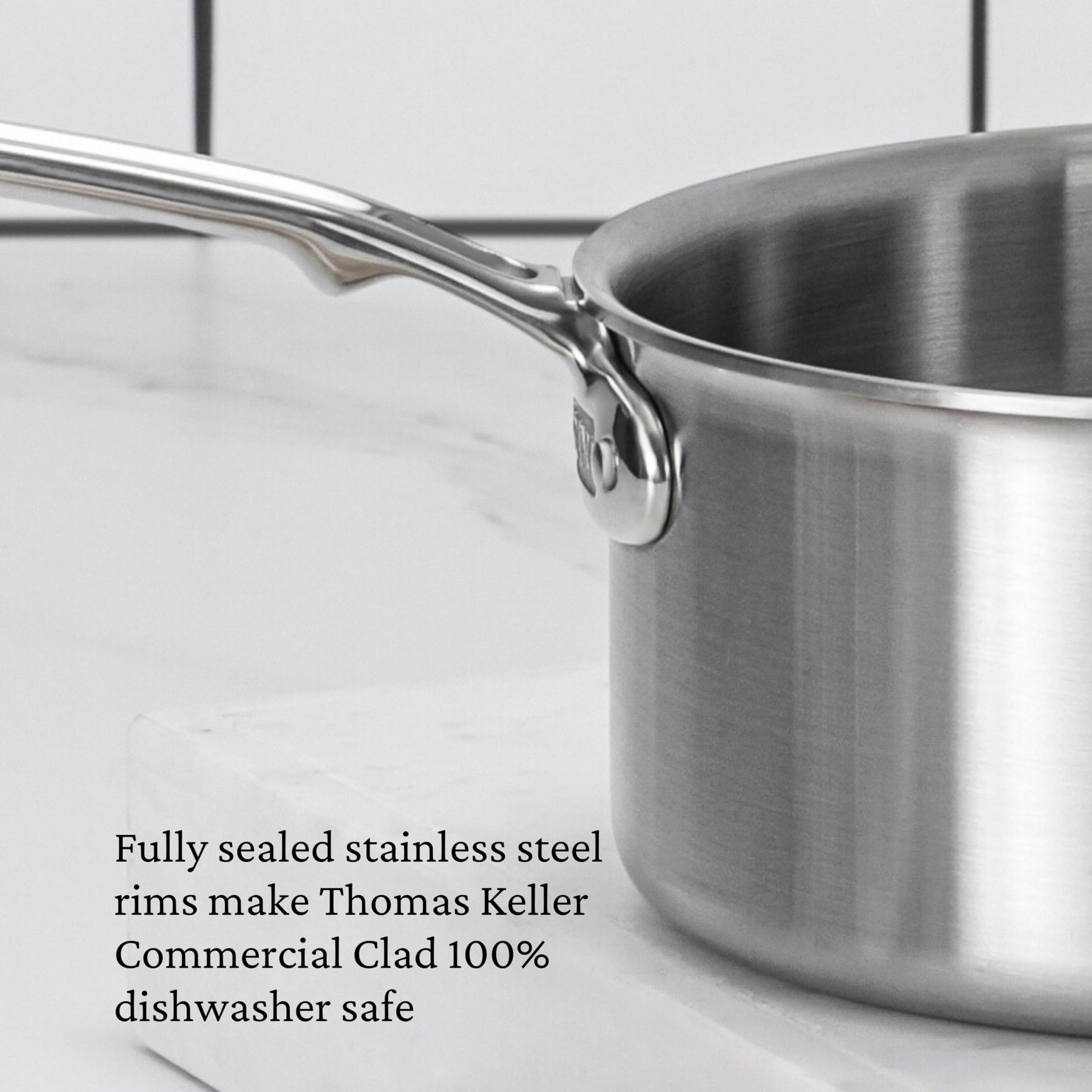 Hestan Thomas Keller Insignia 1.5 Quart Stainless Steel Sauce Pot - Induction Compatible Cookware for Professional Chefs & Home Cooking - Perfect for Sauces, Soups & Melting Chocolate