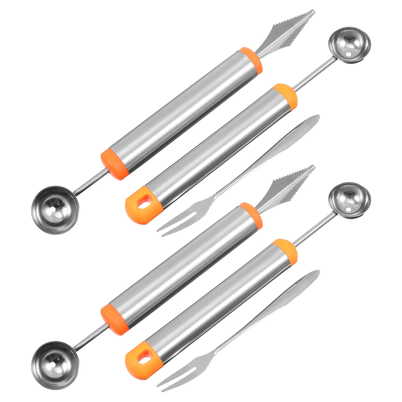 6pcs Stainless Steel Ice Cream & Melon Baller Set - Food Carving Tools for Fruit, Desserts & Ice Cream Scooping - Perfect for Parties, Catering & Home Kitchen Use