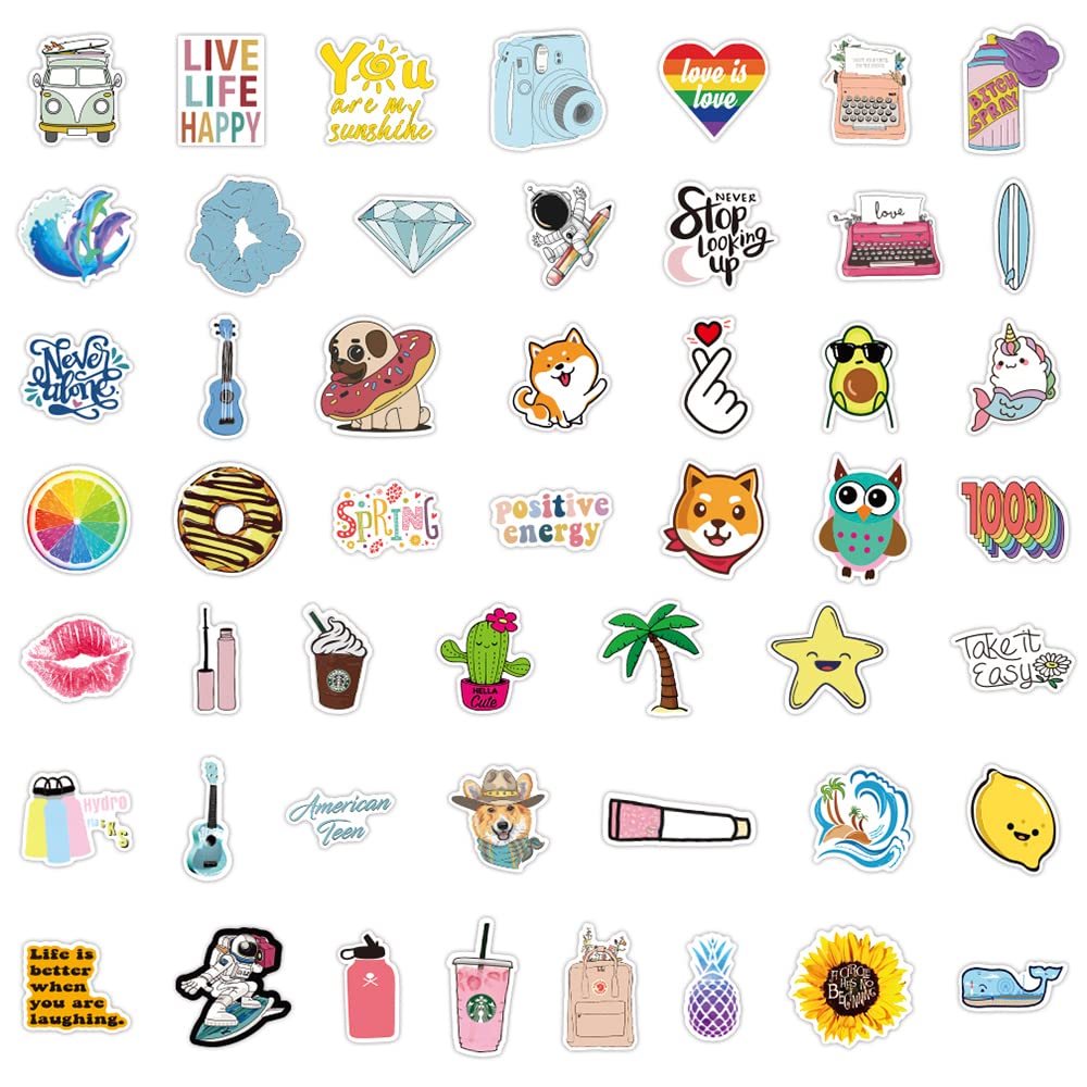 100pcs Waterproof Kids Stickers for Water Bottles - Fun Classroom Decals