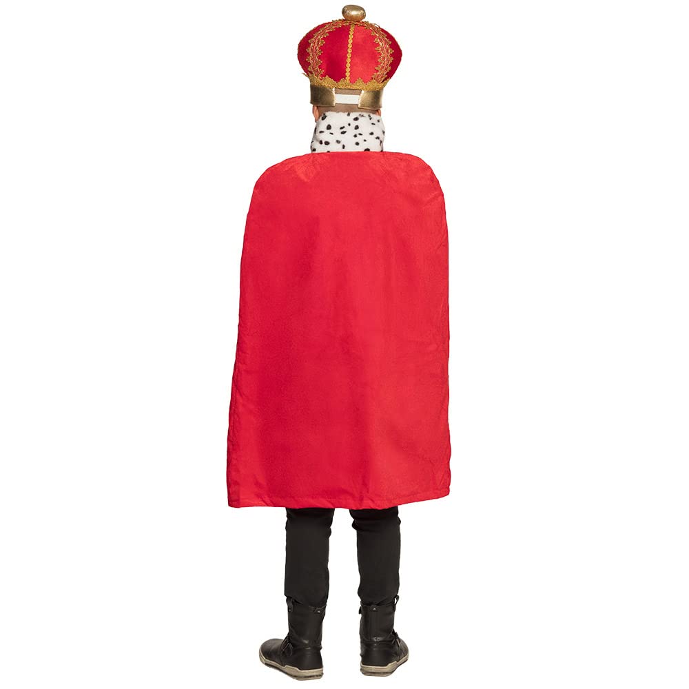 36100 - Boys Red Royal Cape Costume for Kids (80 cm) - Perfect for Halloween, Cosplay, and Dress-Up Parties