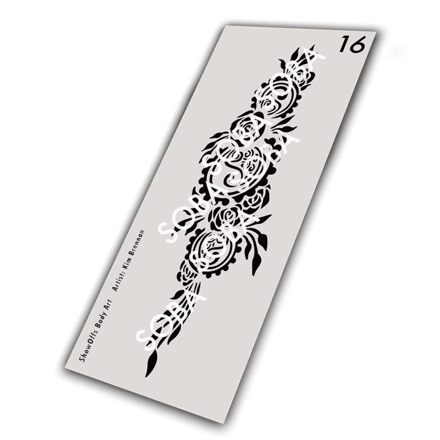 Professional Body Painting Airbrush Stencil Kit - 16 Piece Henna Design Templates for Face & Body Art | Perfect for Halloween, Cosplay & Festival Makeup