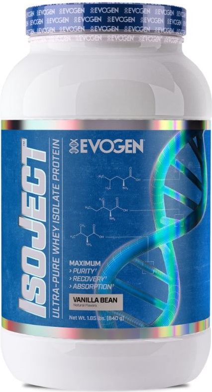 Evogen IsoJect Pure Whey Protein Isolate Powder - 840g (1.85lb) Vanilla Bean Flavor for Muscle Recovery & Post-Workout Nutrition | Gym, Bodybuilding & Fitness Supplement
