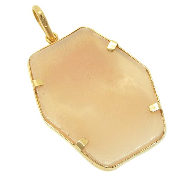 18K Gold Shell Cameo Pendant Necklace - Vintage Jewelry for Women, Excellent Condition | Perfect for Weddings, Anniversaries & Special Occasions