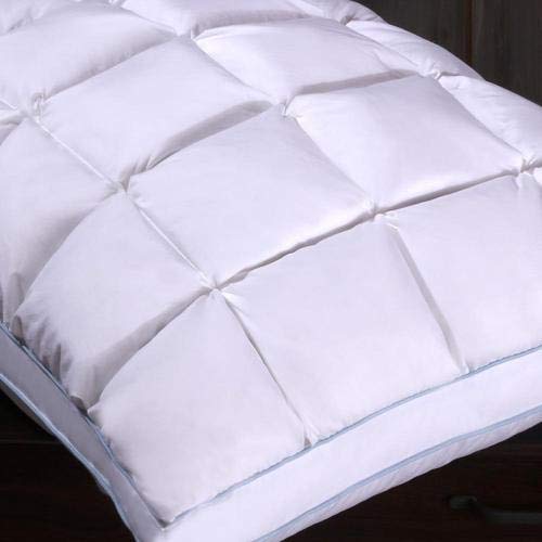 Luxury Firm French Bread Pleated Goose Down Pillow - 600 Thread Count Standard/Queen Size for Side Sleepers & Neck Support - Perfect for Bedroom, Hotel, and Travel Use