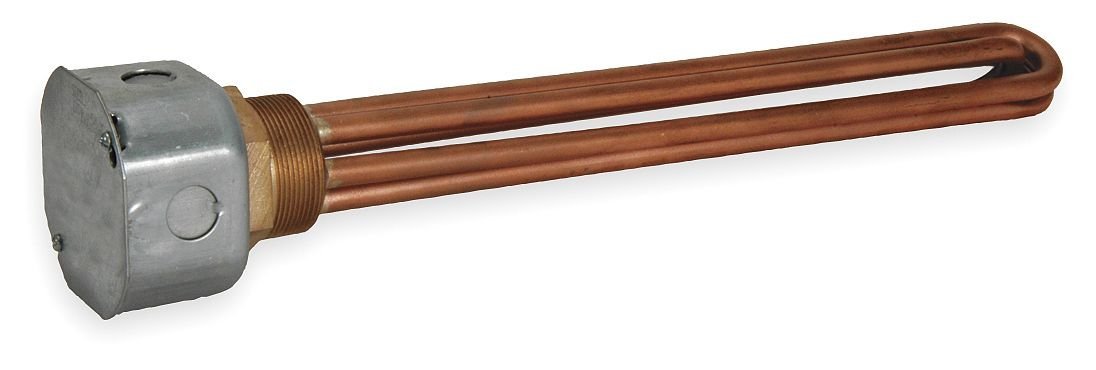 Immersion Heater with Screw Plug - 54 sq. in. Heating Element for Water Tanks, Pools, and Industrial Applications