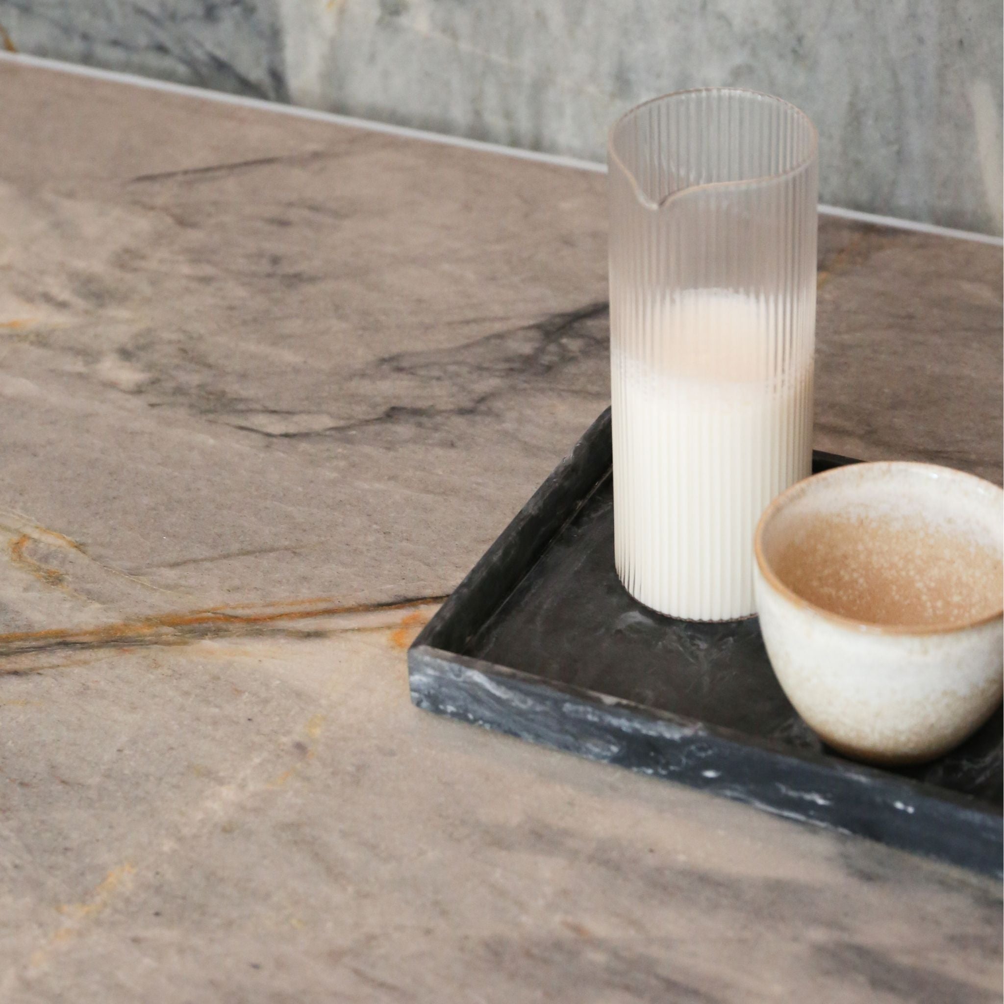 FERM LIVING Ripple Milk Jug - Clear Glass Pitcher for Coffee, Juice & Beverages - Perfect for Breakfast, Brunch & Entertaining