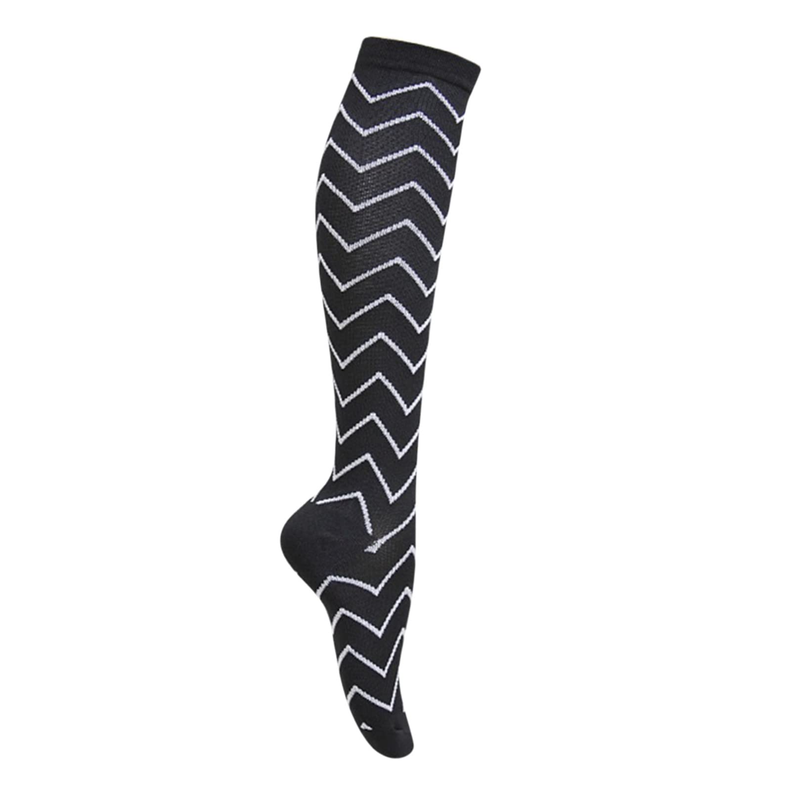 Printed Sports Fitness Elastic Compression Socks for Women - Breathable Casual Stockings for Running, Workout & Daily Wear