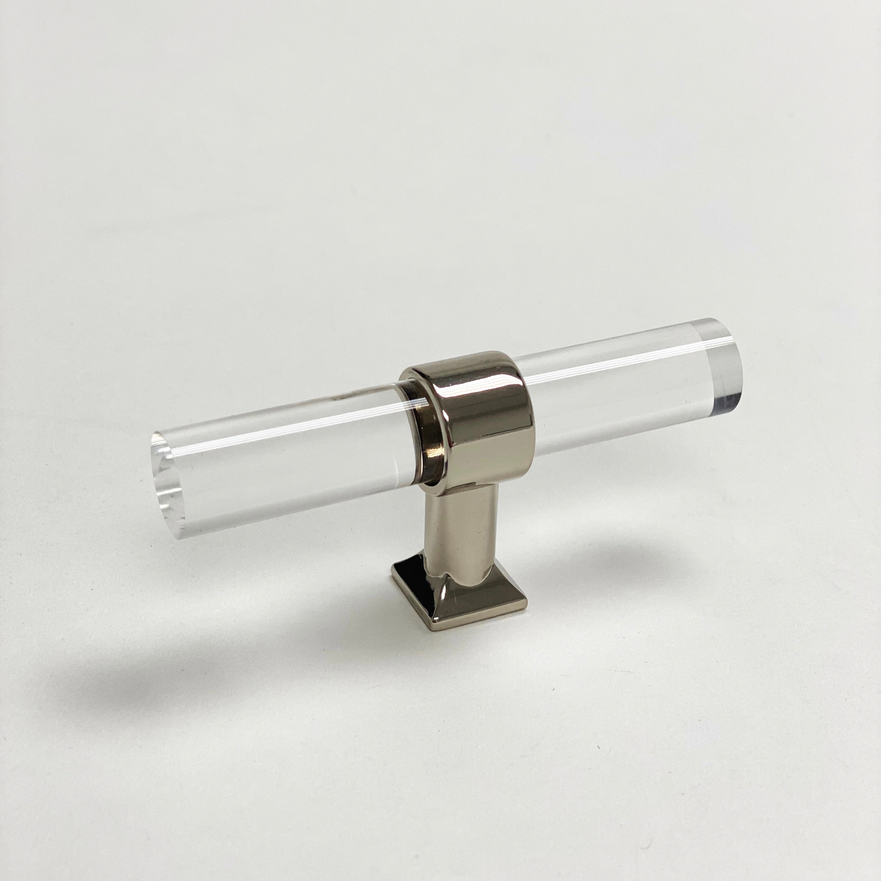 Polished Nickel Nash Drawer Pulls & Cabinet Knobs - Modern Lucite Hardware for Kitchen & Bathroom Cabinets - Durable & Stylish Home Upgrade