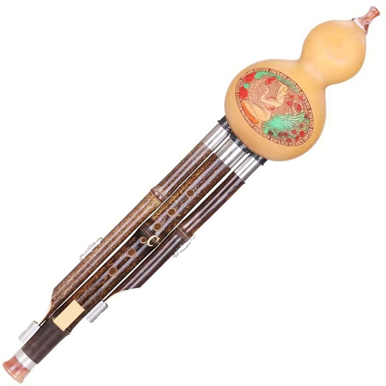 Chinese Hulusi Gourd Flute - Traditional Ethnic B Key Wind Instrument for Beginners & Kids | Perfect for Folk Music, Cultural Performances & Music Education