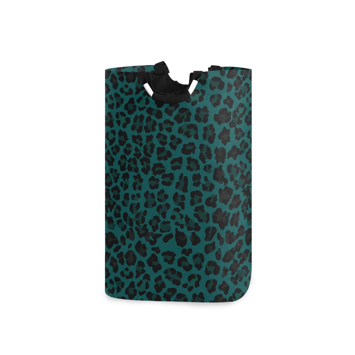 MNSRUU Foldable Laundry Bag with Handles - Leopard Print Blue Collapsible Laundry Basket Hamper for Laundry Room, Bathroom Organization & Storage | Perfect for College Dorms, Travel & Home Decor