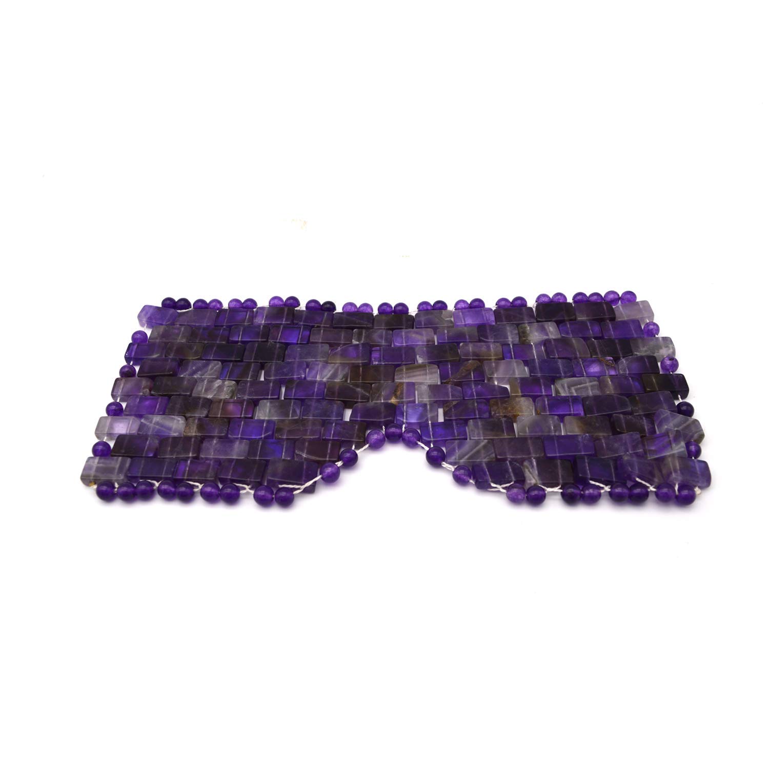 Natural Jade Sleep Mask & Blindfold - Hot/Cold Therapy Eye Mask with Amethyst Crystals for Anti-Aging & Relaxation - Perfect for Travel, Meditation & Stress Relief