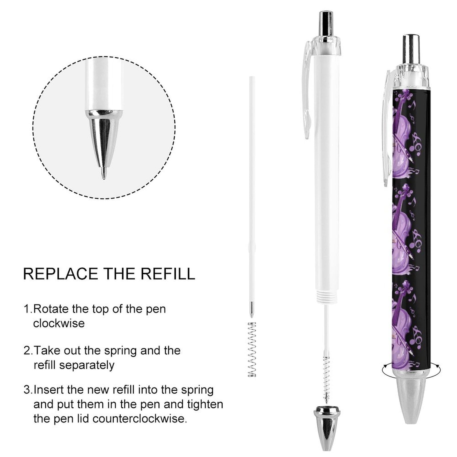 Lilac Retractable Ballpoint Pen with Blue Ink - 4 Pack of Smooth Writing Pens for Home, Office, School & Gifts | Portable Work Pens for Professionals & Students