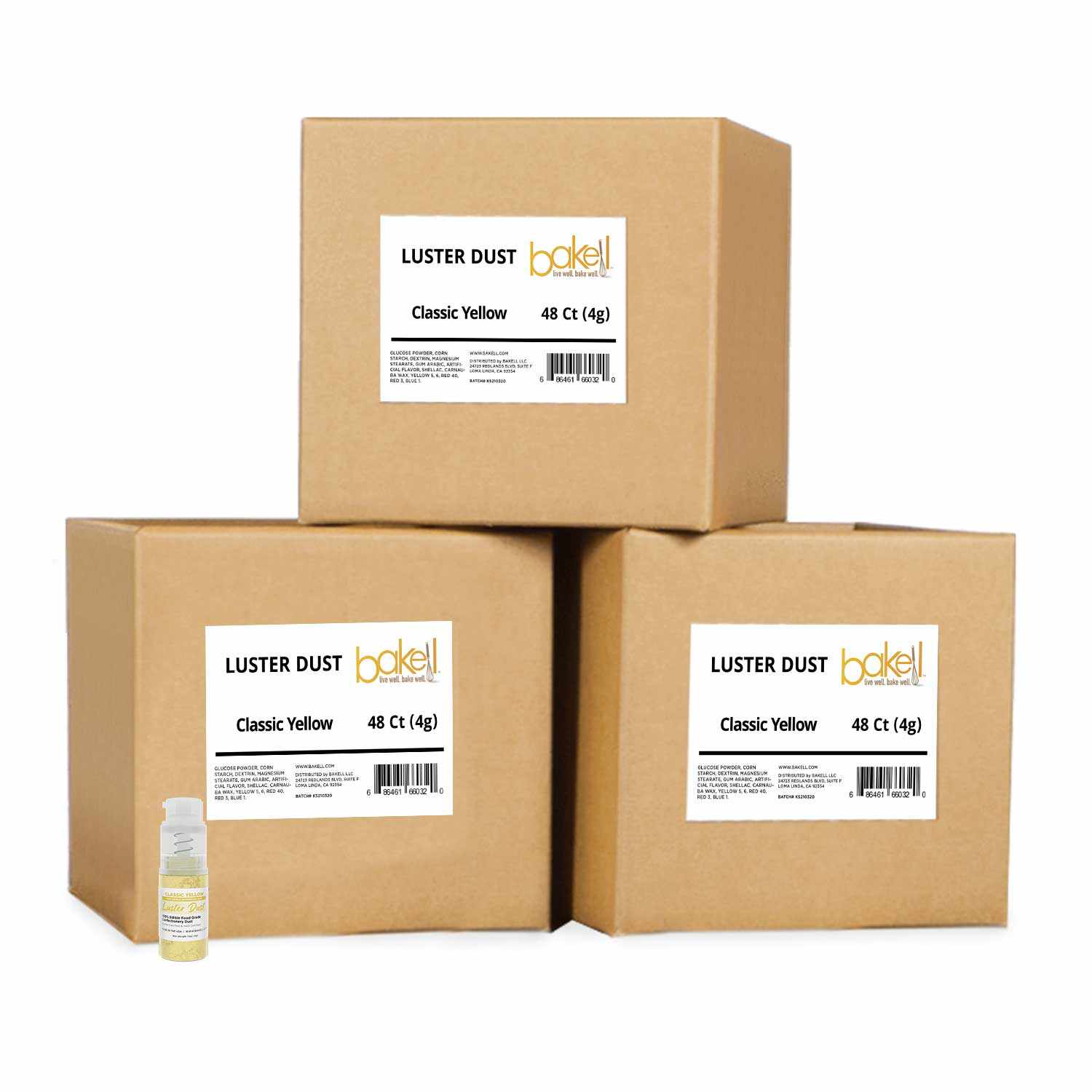 Premium Edible Luster Dust Glitter - Classic Yellow (4g Spray Pump) | Food-Grade Cake Decorating Supplies for Baking, Cupcakes & Desserts