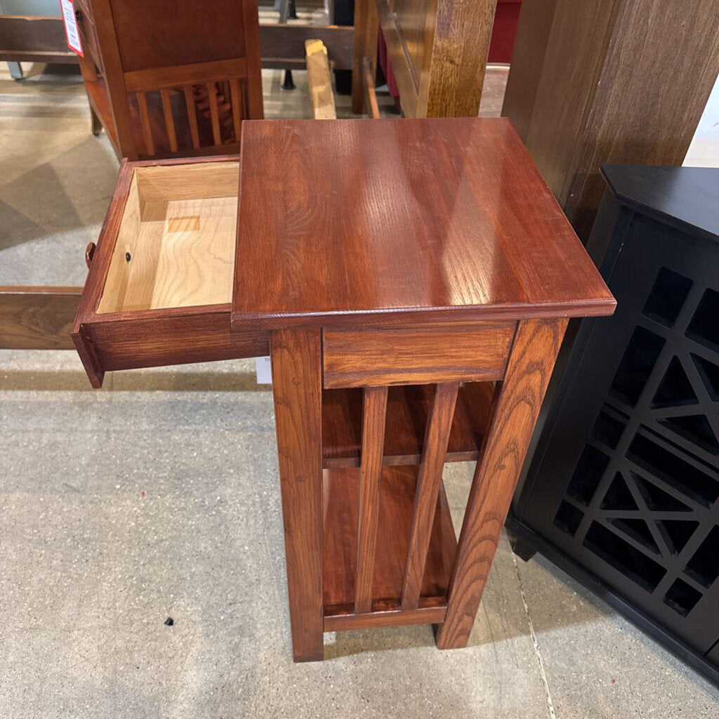3-Tier Mission Style Wooden Nightstand Lamp Table - 15
