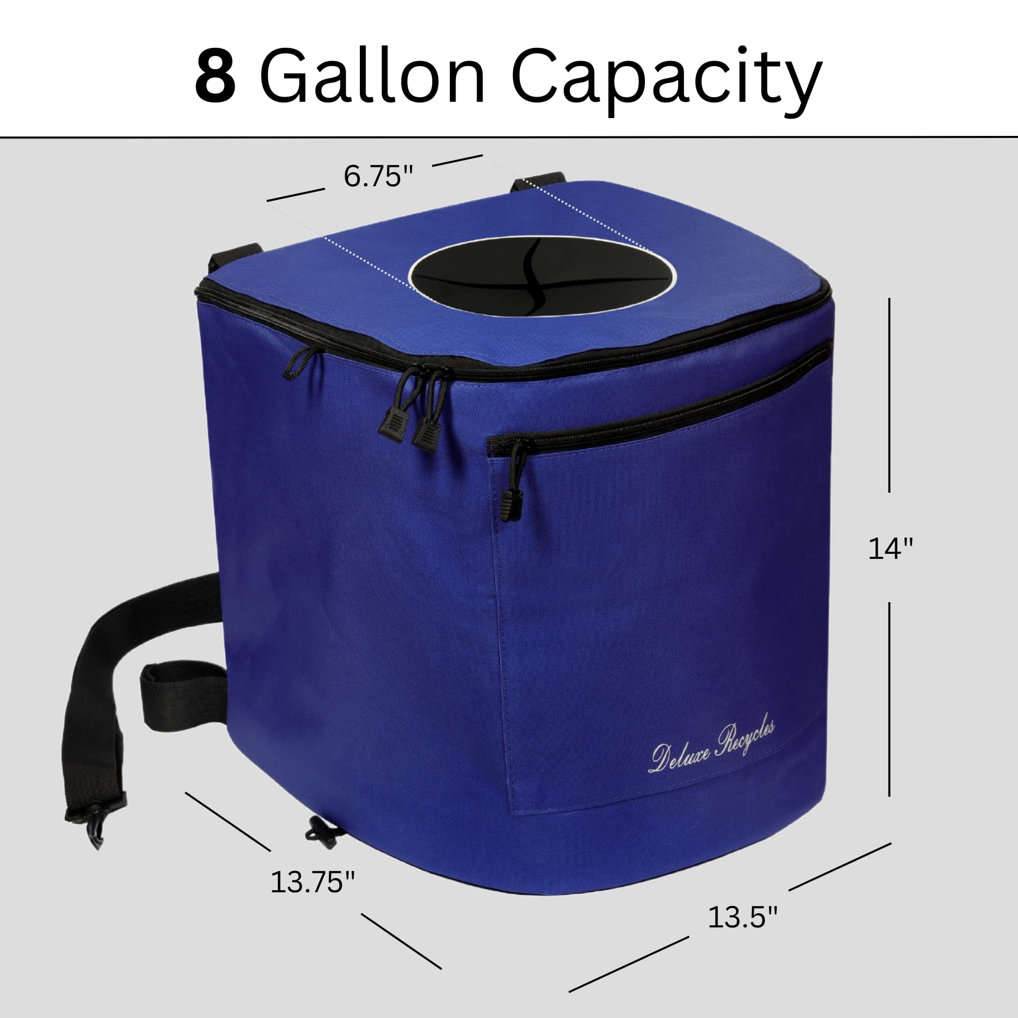 **Collapsible 8 Gallon Portable Trash Can for Boating, Camping, Kayaking & Fishing - Durable & Waterproof with Inner Bin - Ideal for Beach, Hiking, RV & Boat Accessories (Blue)**    *Perfect for outdoor adventures, picnics, road trips, and keeping your boat or campsite clean!*