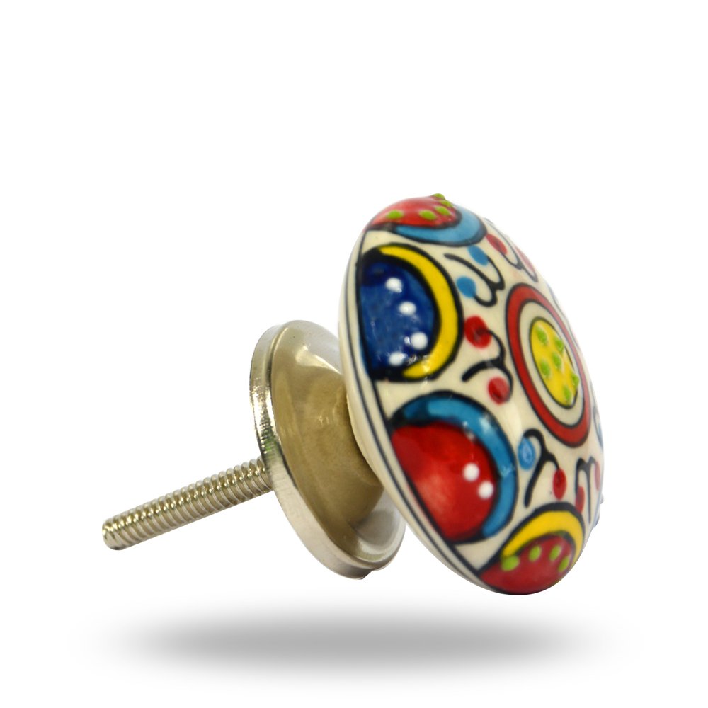 TRINCA-FERRO Set of 12 Ceramic Cabinet Knobs - Elegant Drawer Pulls for Kitchen Cabinets, Wardrobes, Dressers & Cupboards | Perfect for Bathroom Vanity, Bedroom Furniture & Office Decor | Durable & Stylish Hardware for Home Improvement