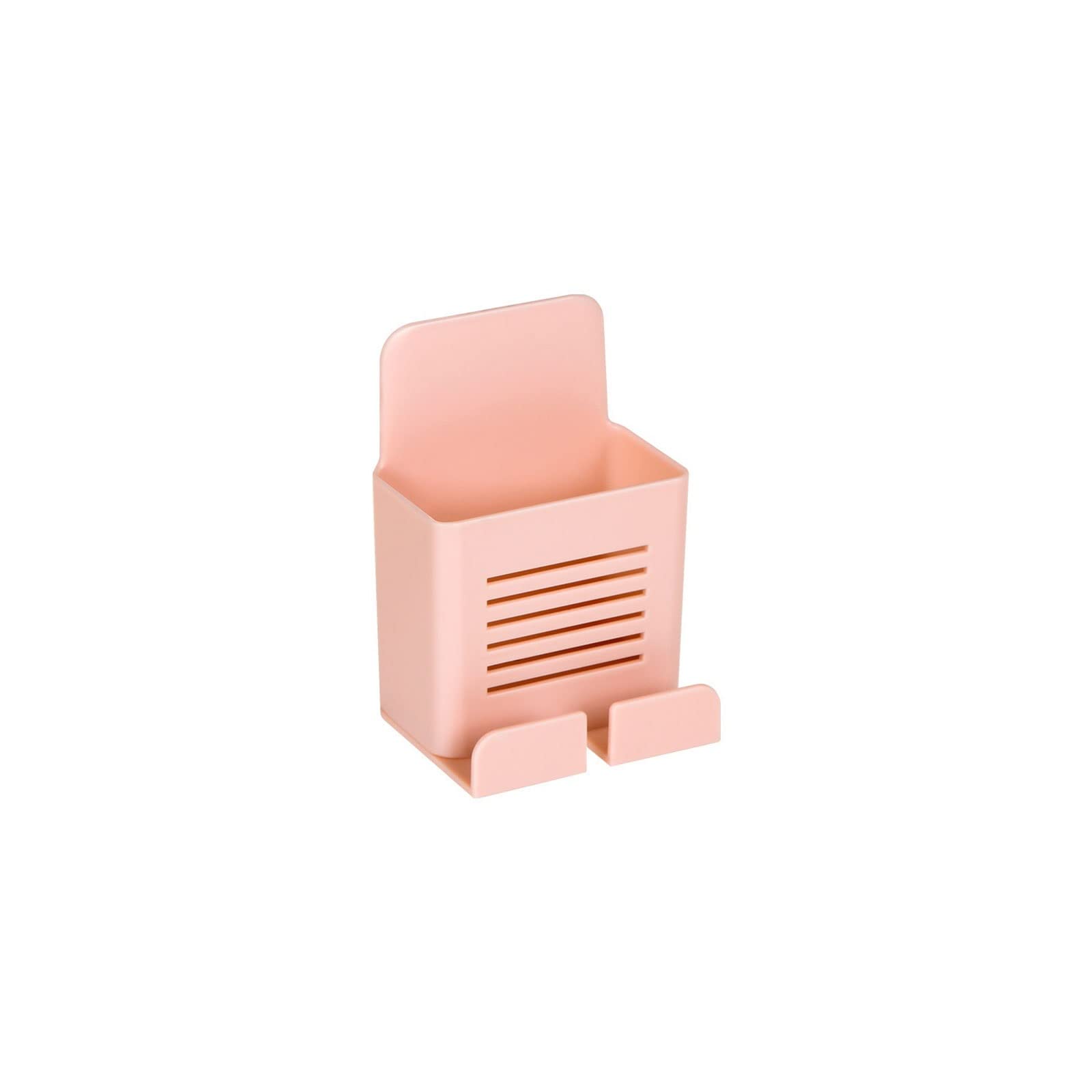 Wall-Mounted Remote Control Organizer Box - Self-Adhesive Storage Case for TV, Air Conditioner, Mobile Phone & Plug Holder (Pink) | Perfect for Living Room, Bedroom & Office Organization