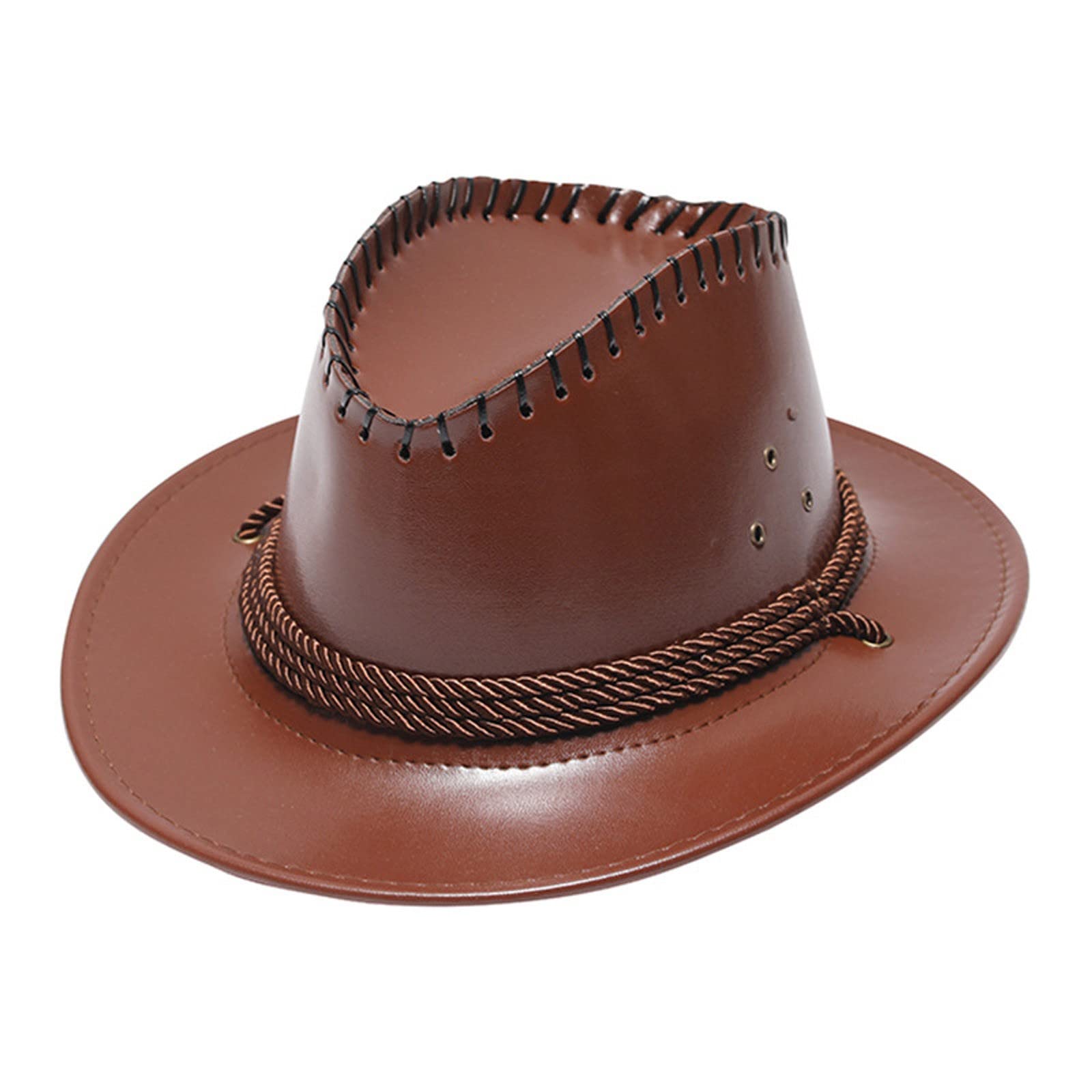 Point Beer Hat - Stylish Adult Western Cowboy Hat for Sun Protection & Windproof | Durable Leather Design for Outdoor Parties, Festivals & Country Events
