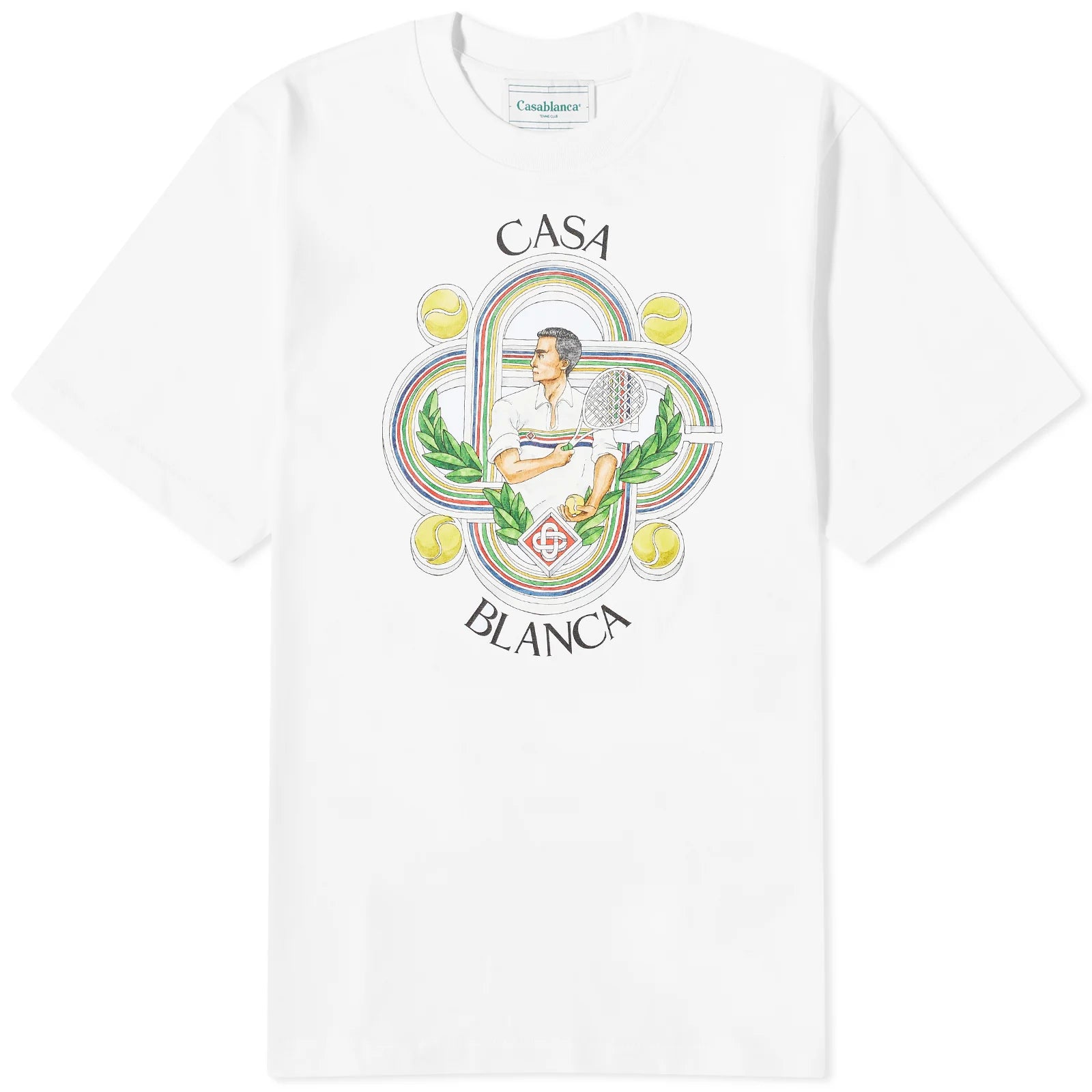 Casablanca White Logo T-Shirt for Men & Women | Premium Cotton Short Sleeve Tee | Casual Wear, Street Style & Everyday Outfits